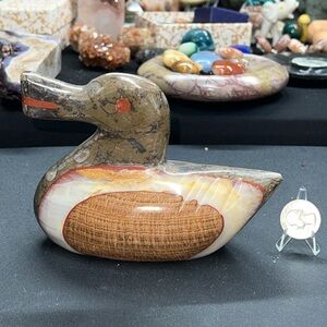Large fossil, onyx, & aragonite duck